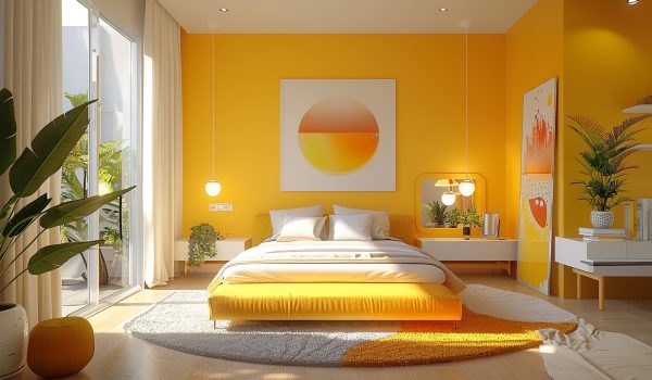 Monochromatic rooms with vibrant tones _DanMarc_Construction